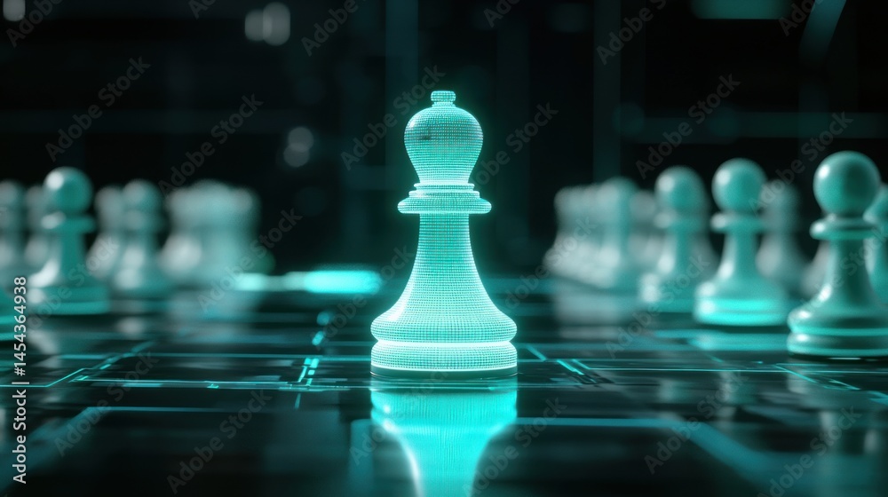 Futuristic Chess Piece Leading Strategy Futuristic Chess Piece Leading Strategy