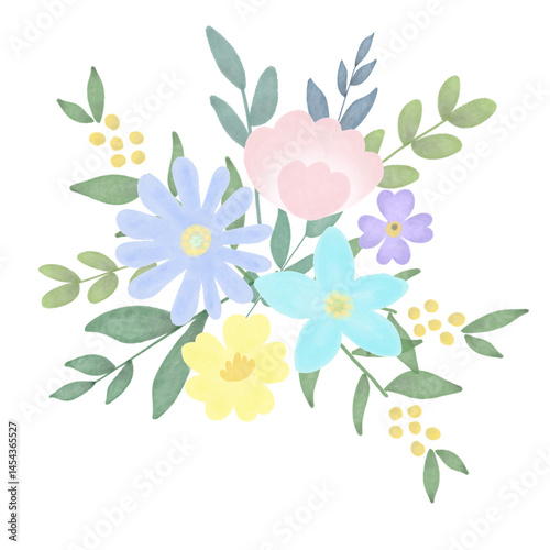 フラワーブーケのイラスト