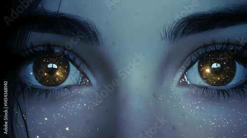 Closeup Of Eyes With Sparkle Effect