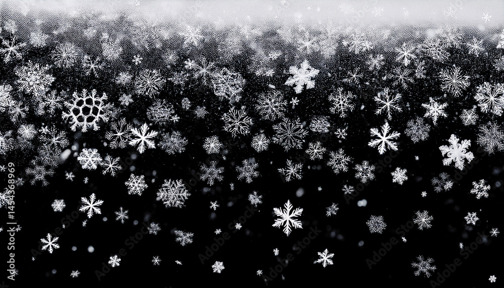 snowflakes falling isolated transparent on black background snowflakes falling isolated transparent on black background