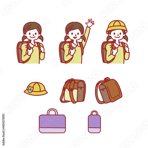 小学生新学期イラストセット