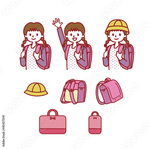 小学生新学期イラストセット