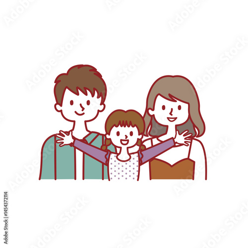 3人家族_明るい親子