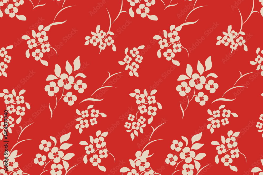 Obraz premium Seamless abstract flower blooming design. Pattern with floral seamless. Grunge textured abstract art vector with flower and plants in watercolor style.