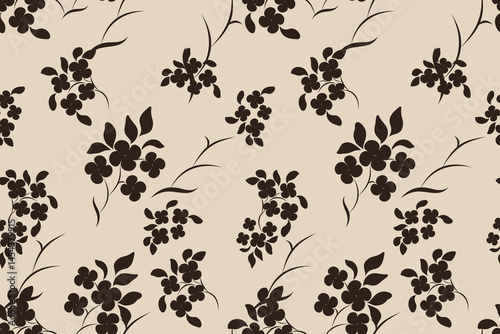 Seamless abstract flower blooming design. Pattern with floral seamless. Grunge textured abstract art vector with flower and plants in watercolor style.