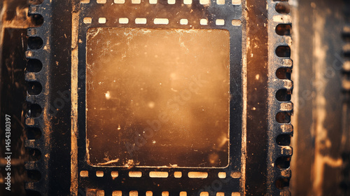 Sepia-toned retro film frame texture with grain, light leaks, and dust marks, evoking nostalgia in design