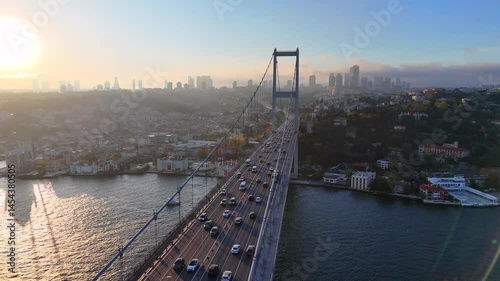 15 July Martyrs Bridge over the Bosphorus - Istanbul.