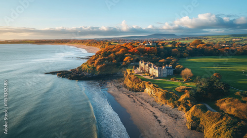 The Velvet Strand in Portmarnock, County Dublin, is shown bathed in autumn sun, emphasizing its natural charm