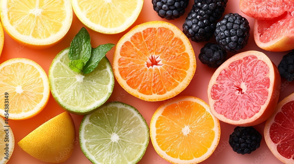 Vibrant Colorful Fruit Platter with Citrus and Berries Vibrant Colorful Fruit Platter with Citrus and Berries