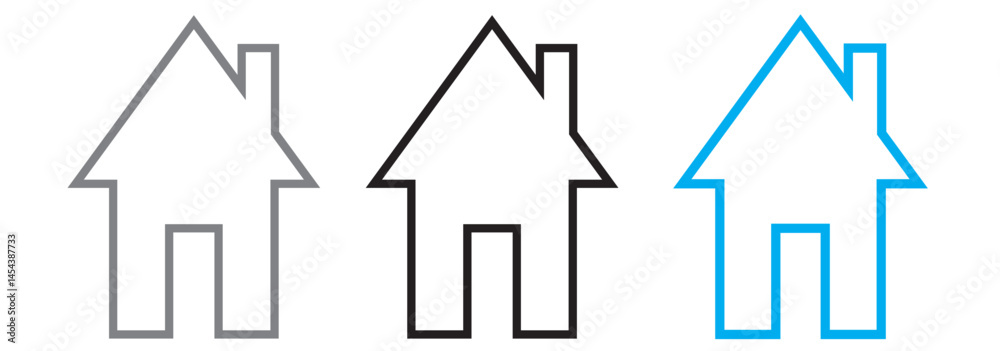 Fototapeta premium PrintWeb home flat icon for apps and websites