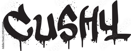Hand drawn cushy text effect front set line art vector