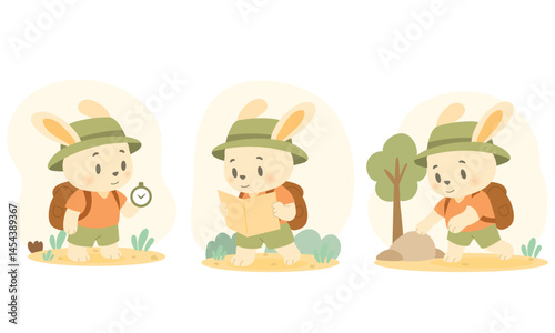 Cute Bunny Explorer on Outdoor Adventure