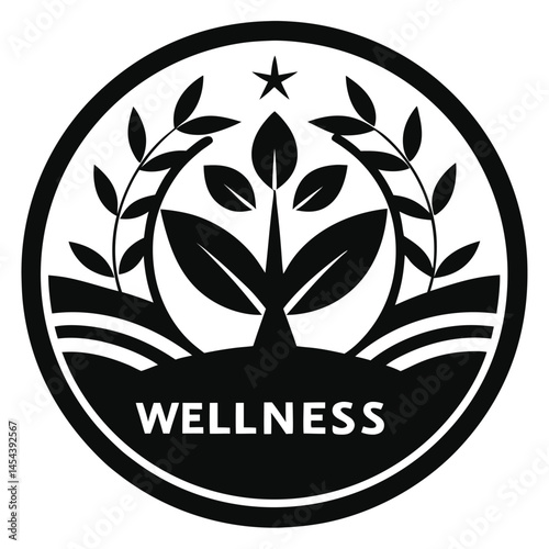 Harmony in the Lotus: A minimalist depiction of a person in a meditative pose inside a lotus flower. A symbol of wellness and peace.