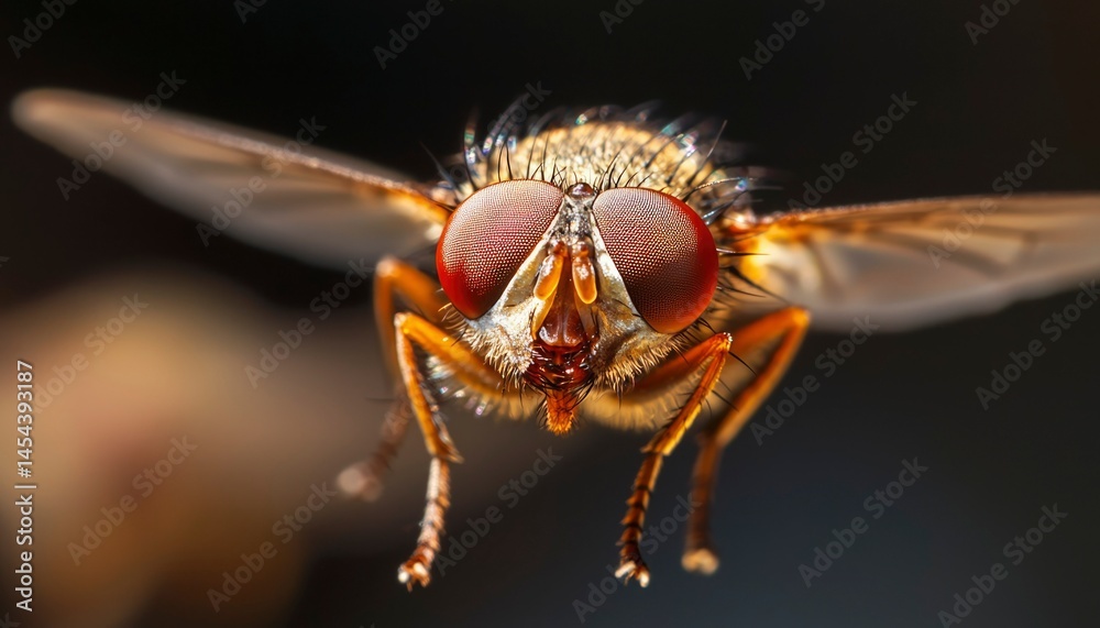 Close-up of a fly in flight Close-up of a fly in flight