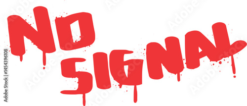 Hand drawn no signal text effect front set line art vector