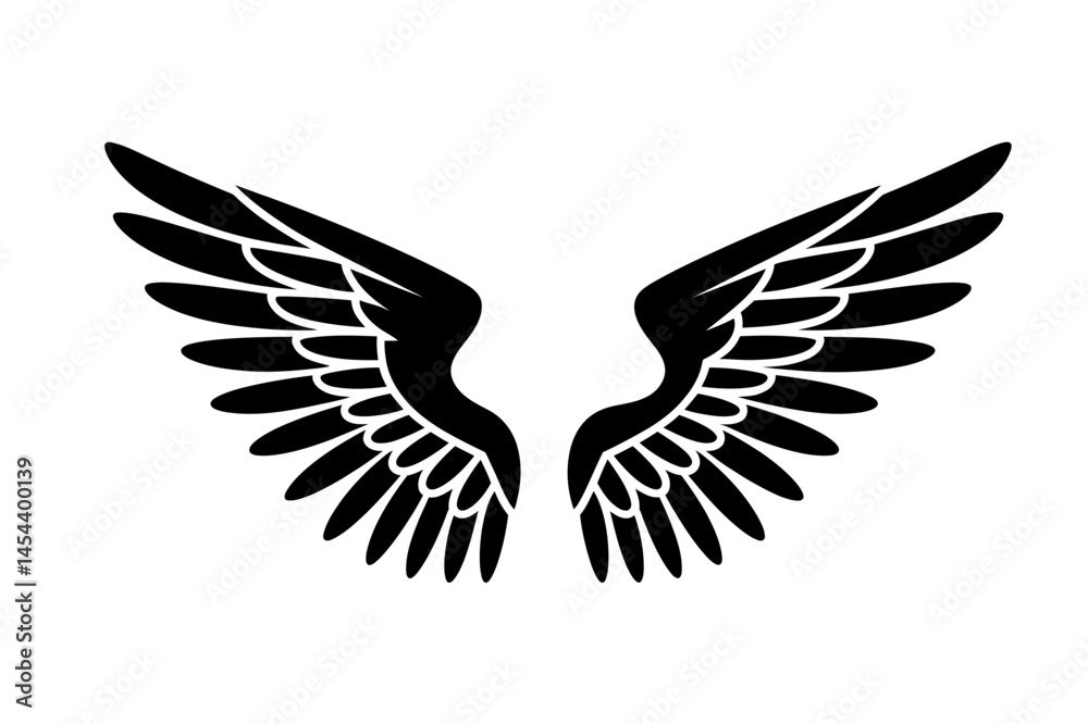 Obraz premium Wings vector angel wings feather wings silhouette