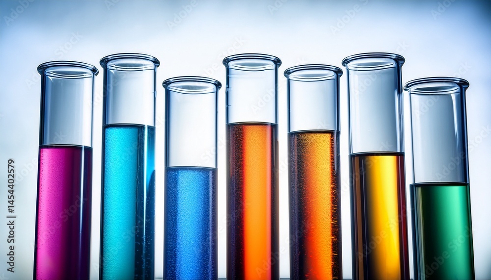 five test tubes with colored liquids five test tubes with colored liquids