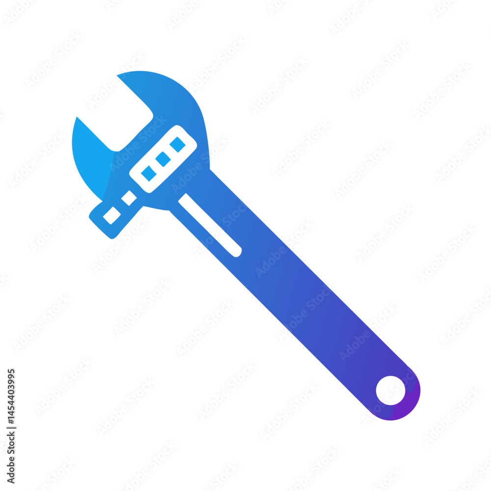 Adjustable Wrench Tool Icon for Electrical Fitting and Repair Adjustable Wrench Tool Icon for Electrical Fitting and Repair
