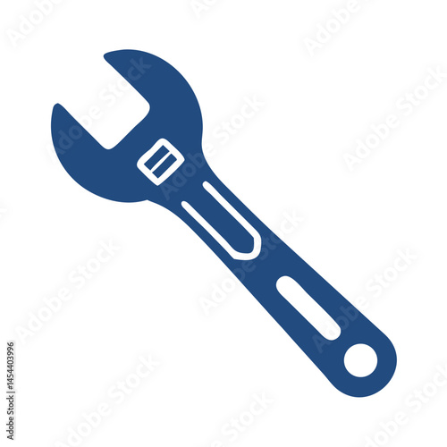 Adjustable Wrench Tool Icon for Electrical Fitting and Repair
