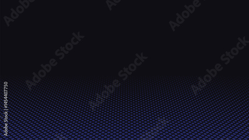 Blue square dots halftone gradient effect on dark blue background