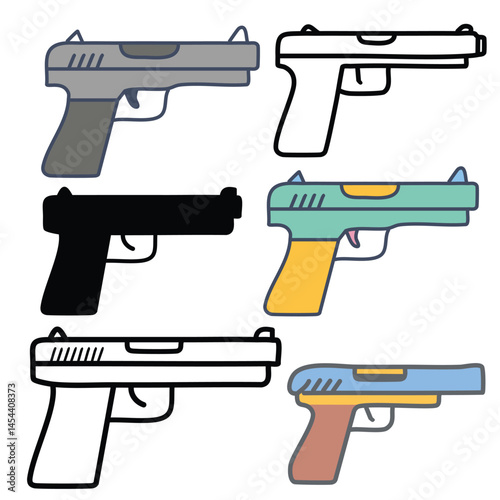 vector illustration of a gun