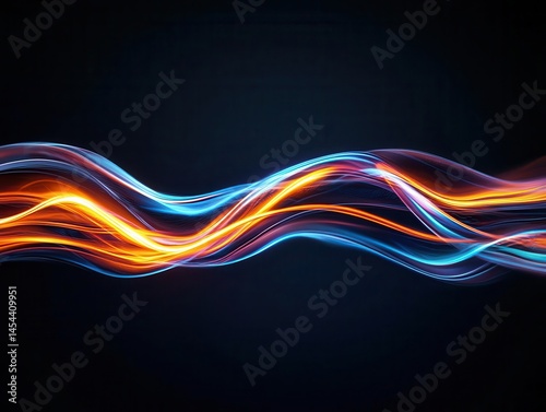 Glowing ocean wave crest with surreal motion blur, abstract sea energy