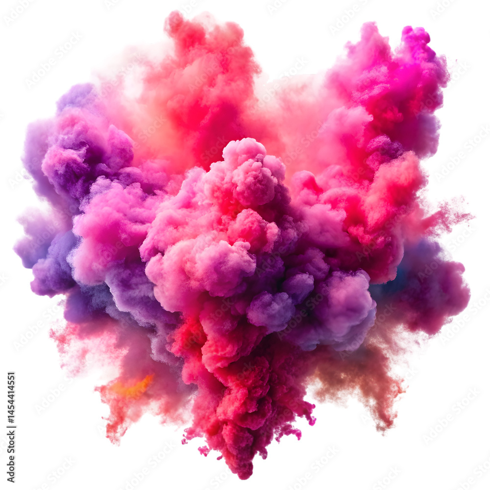 Fototapeta premium Purple and red blast smoke effect element in watercolor painting