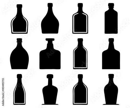 set of Assorted Bottle Silhouettes