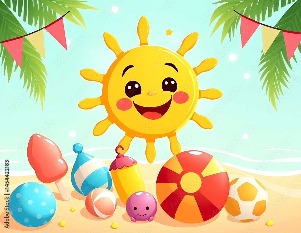 Naklejka premium funny cartoon summer