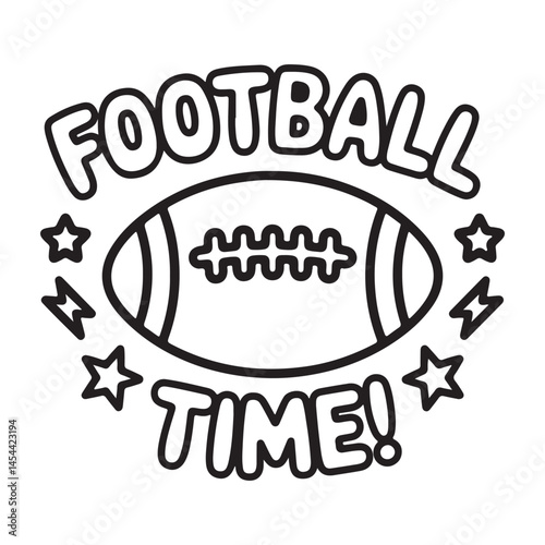  "Football Time!" Graphic Fun American Football Design for Fans