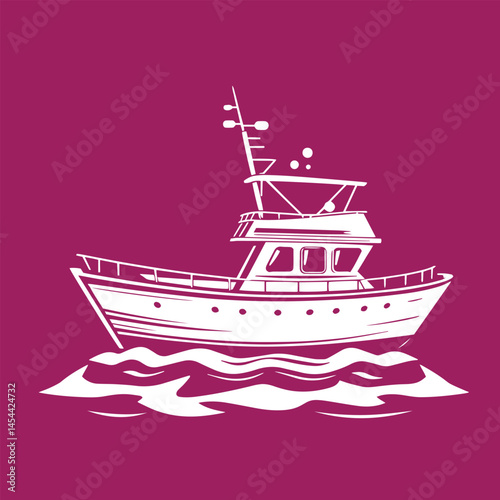 Boat detailed concept vector illustration logo design creative shape.