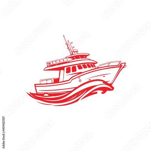 Boat detailed concept vector illustration logo design creative shape.