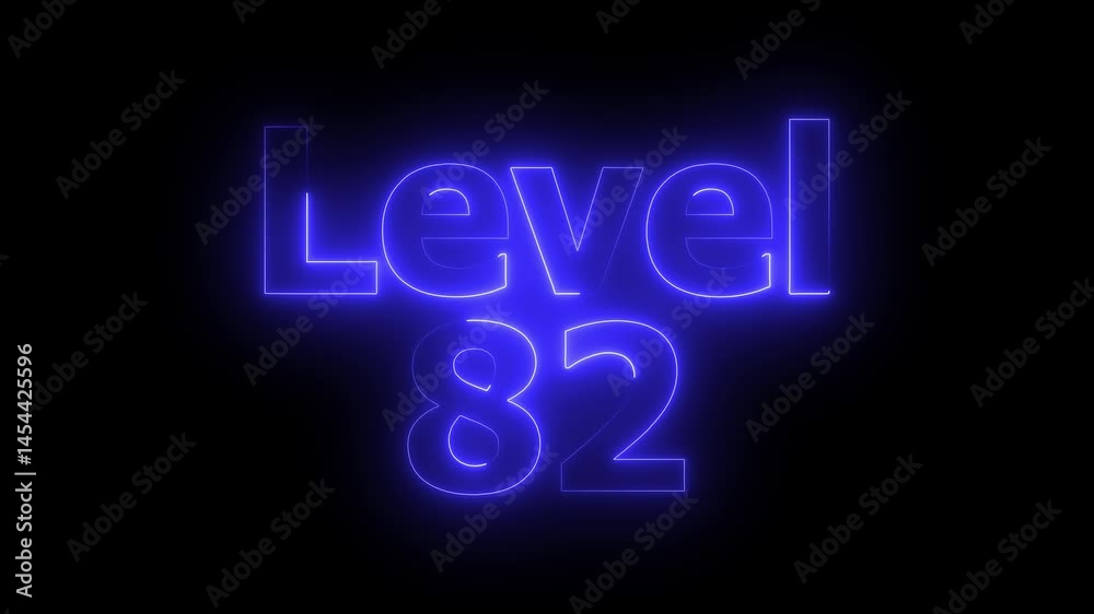 Level 82 animation by blue color neon on black background. Level 82 animation by blue color neon on black background.