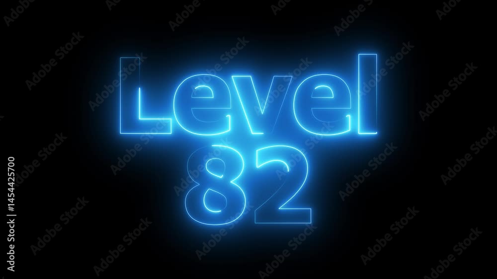 Level 82 animation by cyan color neon on black background. Level 82 animation by cyan color neon on black background.