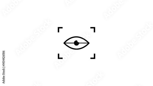 Scan eye icon animation on white background. 4k video 