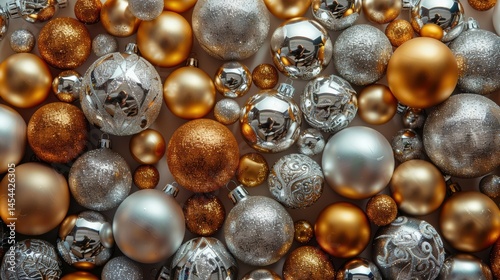 Gold and Silver Christmas Background