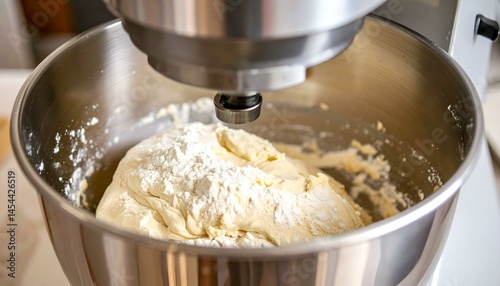 Wallpaper Mural Close-up of bread dough in a kitchen mixer bowl.  Ready-to-bake bread dough. Homemade bread making. Torontodigital.ca