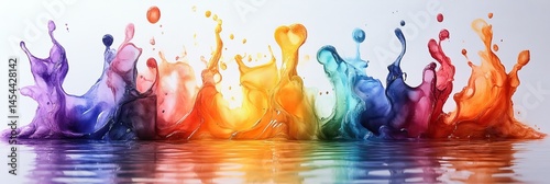 Rainbow paint splash.