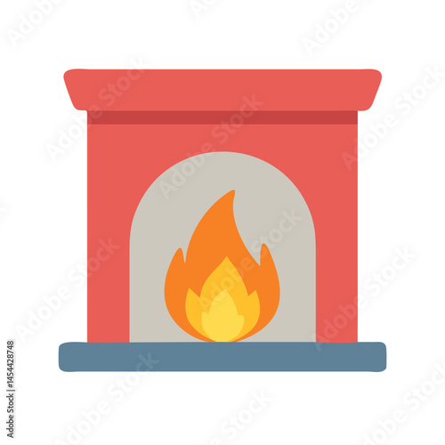 Indoor Fireplace Icon Representing Cozy Home Heating and Interior Comfort
