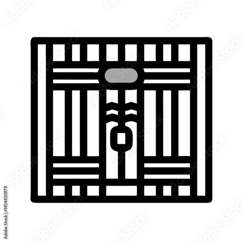 Jail Cell Icon Representing Incarceration or Detainment Facility