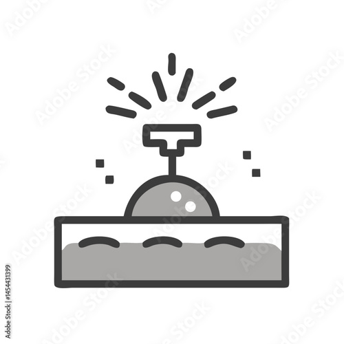 Landmine Explosion Icon Representing Ground Threat and Explosive Hazard