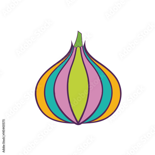 vector illustration of an onion