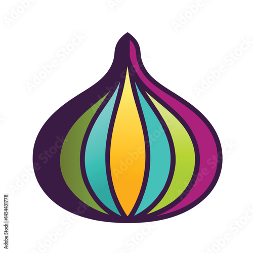 vector illustration of an abstract colorful garlic