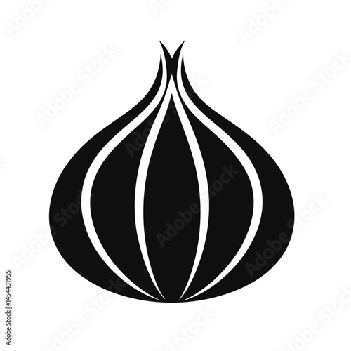 "Garlic Silhouette Vector Icon – Black Herb Illustration Isolated on White Background"

