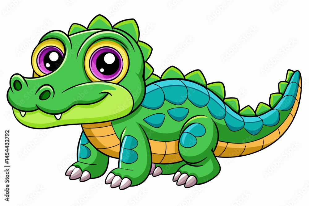 Fototapeta premium A Cute Crocodile Vector art in Illustration on white Background
