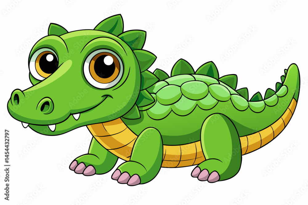 Fototapeta premium A Cute Crocodile Vector art in Illustration on white Background