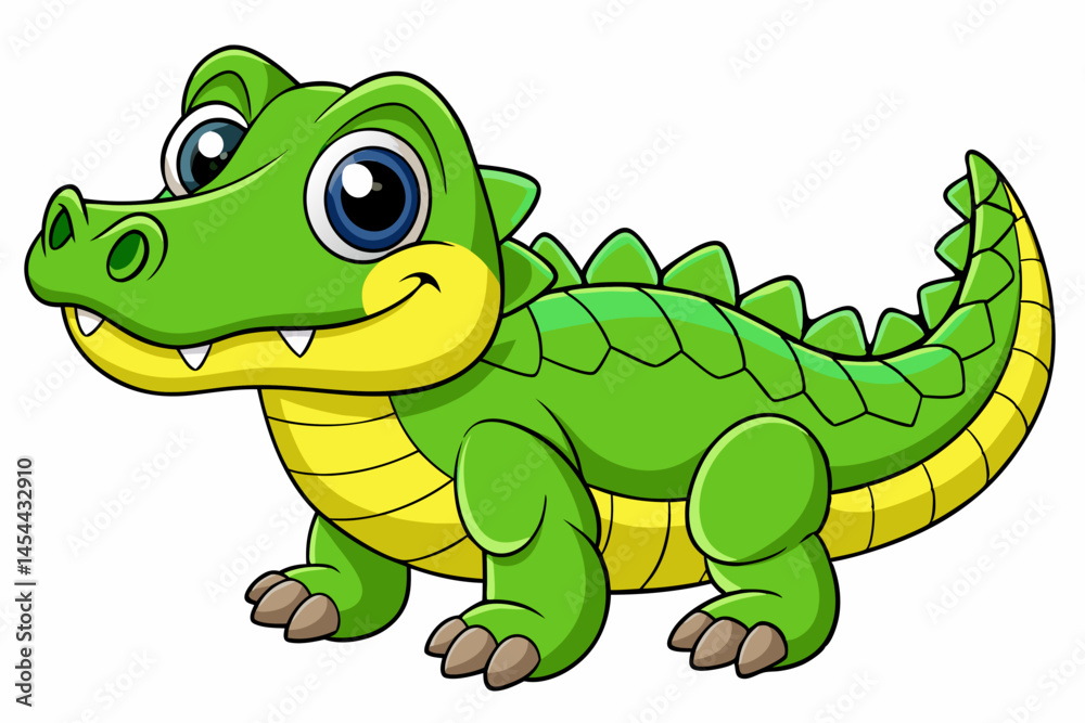 Fototapeta premium A Cute Crocodile Vector art in Illustration on white Background