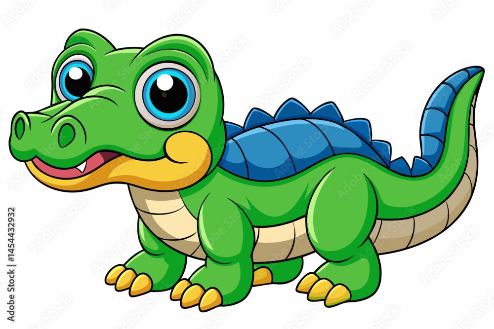 Fototapeta premium A Cute Crocodile Vector art in Illustration on white Background
