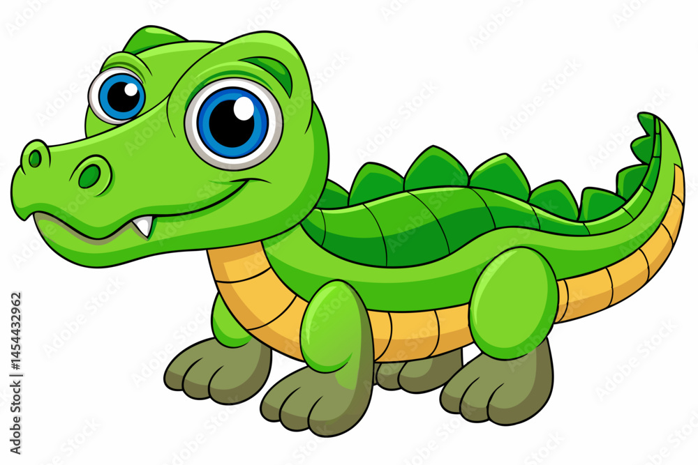 Fototapeta premium A Cute Crocodile Vector art in Illustration on white Background