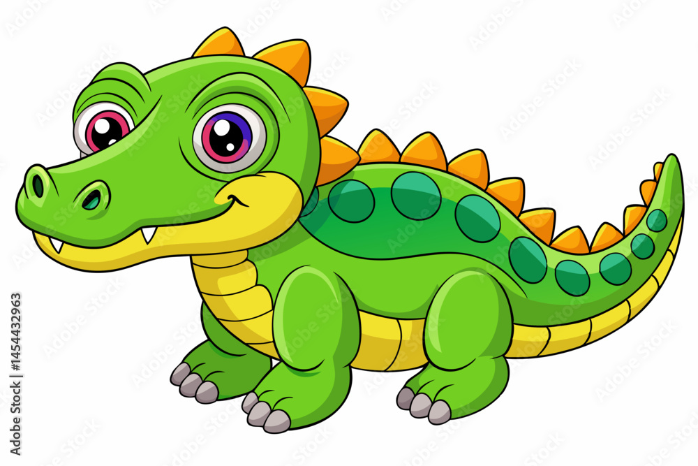 Fototapeta premium A Cute Crocodile Vector art in Illustration on white Background